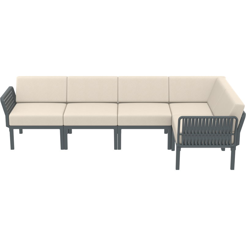 PORTOFINO CORNER SET Z PODUSZKAMI dark grey Siesta