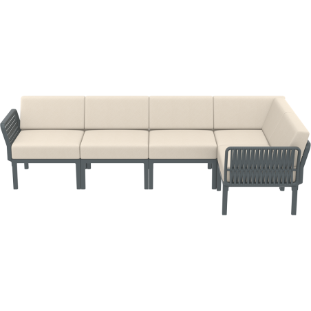 PORTOFINO CORNER SET Z PODUSZKAMI dark grey Siesta