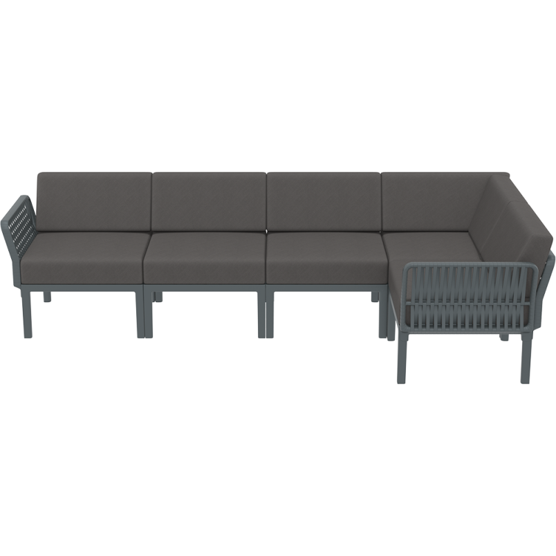 PORTOFINO CORNER SET Z PODUSZKAMI dark grey Siesta