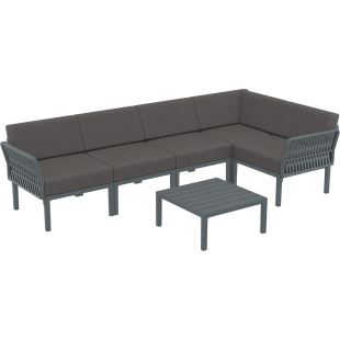 PORTOFINO CORNER SET Z PODUSZKAMI dark grey Siesta