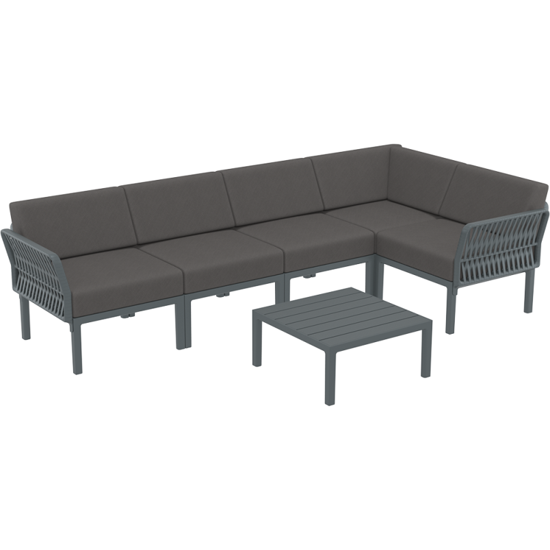 PORTOFINO CORNER SET Z PODUSZKAMI dark grey Siesta