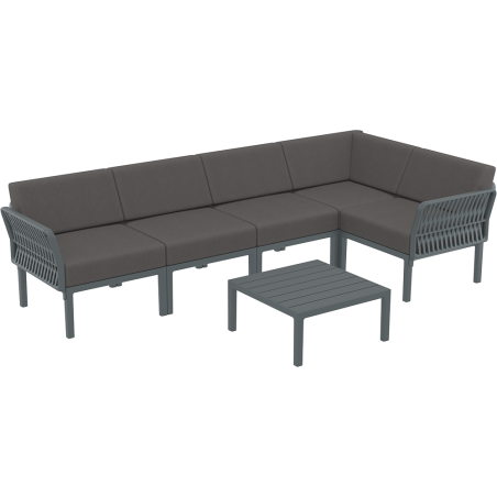 PORTOFINO CORNER SET Z PODUSZKAMI dark grey Siesta