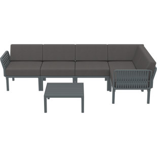 PORTOFINO CORNER SET Z PODUSZKAMI dark grey Siesta