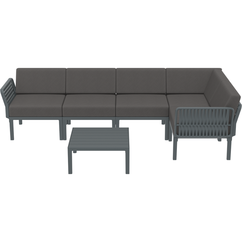 PORTOFINO CORNER SET Z PODUSZKAMI dark grey Siesta