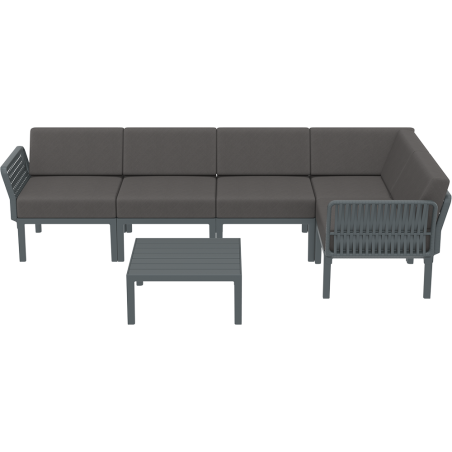 PORTOFINO CORNER SET Z PODUSZKAMI dark grey Siesta