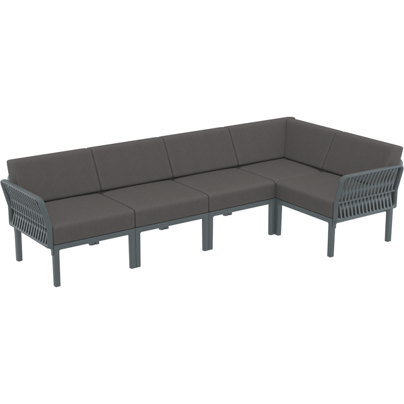 PORTOFINO CORNER SET Z PODUSZKAMI dark grey Siesta