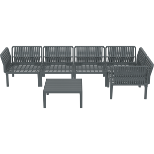 PORTOFINO CORNER SET Z PODUSZKAMI dark grey Siesta