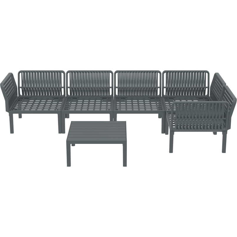 PORTOFINO CORNER SET Z PODUSZKAMI dark grey Siesta