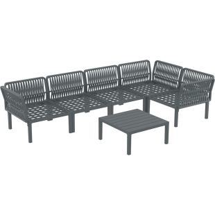 PORTOFINO CORNER SET Z PODUSZKAMI dark grey Siesta