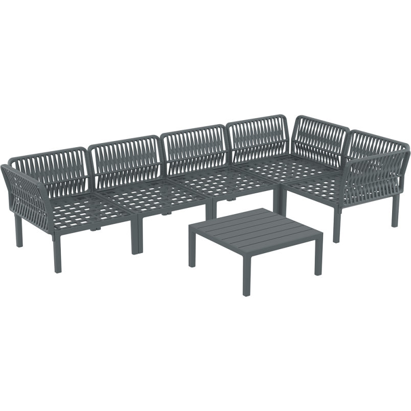 PORTOFINO CORNER SET Z PODUSZKAMI dark grey Siesta