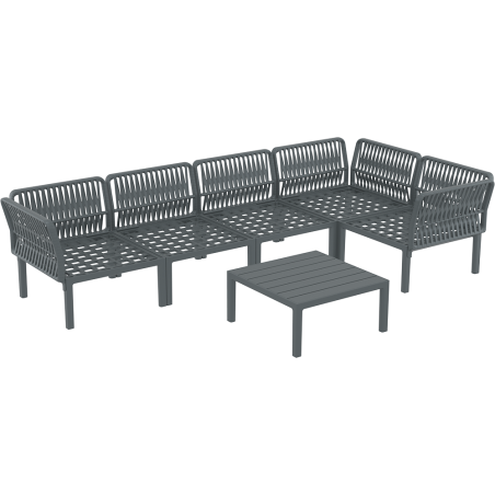PORTOFINO CORNER SET Z PODUSZKAMI dark grey Siesta