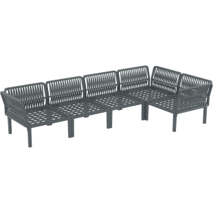 PORTOFINO CORNER SET Z PODUSZKAMI dark grey Siesta