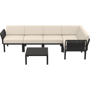 PORTOFINO CORNER SET Z PODUSZKAMI  black Siesta