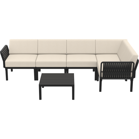 PORTOFINO CORNER SET Z PODUSZKAMI  black Siesta