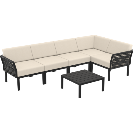 PORTOFINO CORNER SET Z PODUSZKAMI  black Siesta