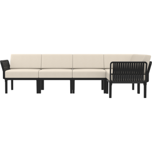 PORTOFINO CORNER SET Z PODUSZKAMI  black Siesta