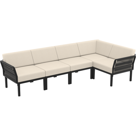 PORTOFINO CORNER SET Z PODUSZKAMI  black Siesta