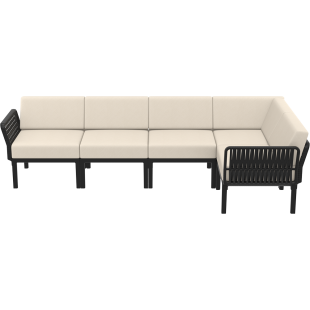 PORTOFINO CORNER SET Z PODUSZKAMI  black Siesta