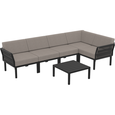 PORTOFINO CORNER SET Z PODUSZKAMI  black Siesta