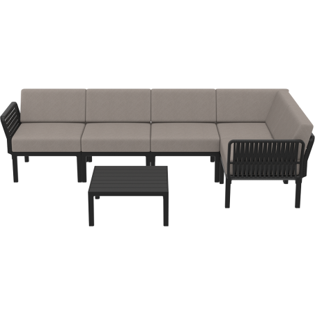 PORTOFINO CORNER SET Z PODUSZKAMI  black Siesta