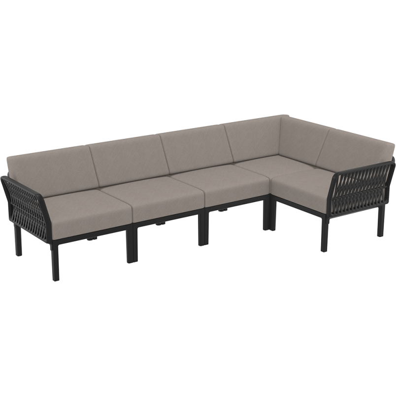 PORTOFINO CORNER SET Z PODUSZKAMI  black Siesta