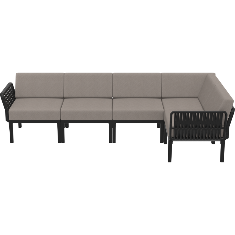 PORTOFINO CORNER SET Z PODUSZKAMI  black Siesta