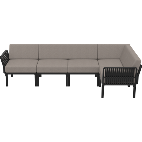 PORTOFINO CORNER SET Z PODUSZKAMI  black Siesta