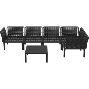PORTOFINO CORNER SET Z PODUSZKAMI  black Siesta