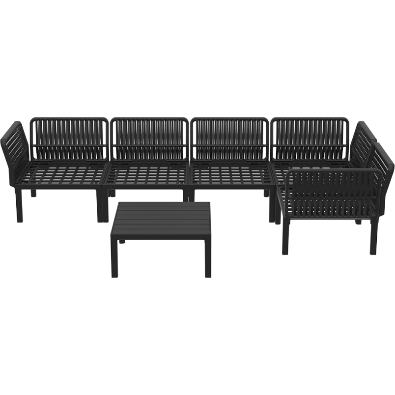 PORTOFINO CORNER SET Z PODUSZKAMI  black Siesta