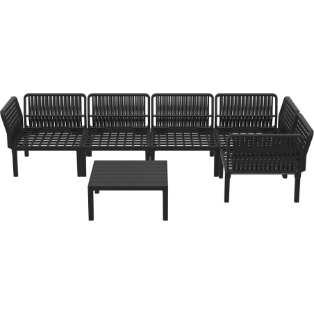 PORTOFINO CORNER SET Z PODUSZKAMI  black Siesta