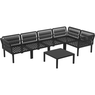 PORTOFINO CORNER SET Z PODUSZKAMI  black Siesta