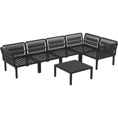 PORTOFINO CORNER SET Z PODUSZKAMI  black Siesta