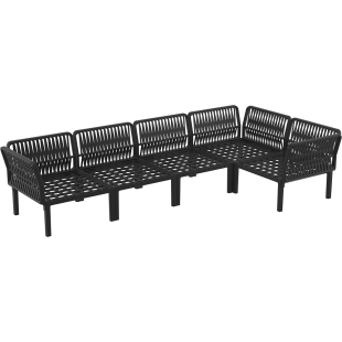 PORTOFINO CORNER SET Z PODUSZKAMI  black Siesta