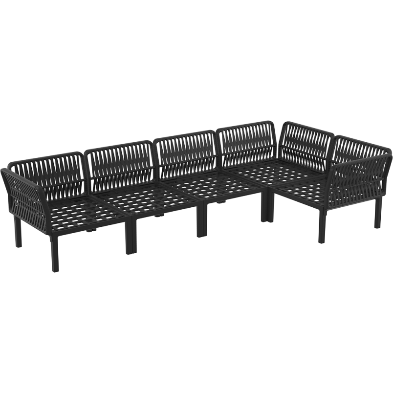 PORTOFINO CORNER SET Z PODUSZKAMI  black Siesta