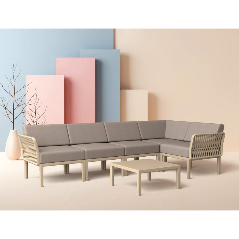 PORTOFINO CORNER SET Z PODUSZKAMI taupe Siesta