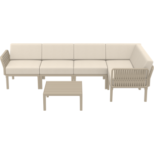 PORTOFINO CORNER SET Z PODUSZKAMI taupe Siesta