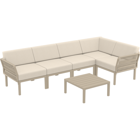 PORTOFINO CORNER SET Z PODUSZKAMI taupe Siesta