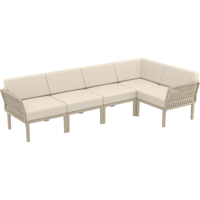 PORTOFINO CORNER SET Z PODUSZKAMI taupe Siesta