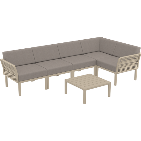 PORTOFINO CORNER SET Z PODUSZKAMI taupe Siesta