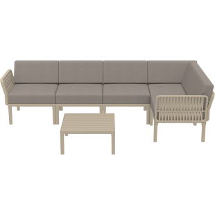 PORTOFINO CORNER SET Z PODUSZKAMI taupe Siesta
