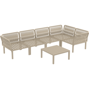 PORTOFINO CORNER SET Z PODUSZKAMI taupe Siesta