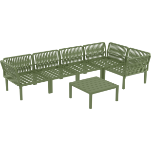 PORTOFINO CORNER SET Z PODUSZKAMI olive green Siesta