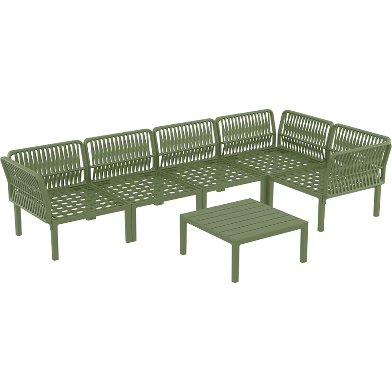 PORTOFINO CORNER SET Z PODUSZKAMI olive green Siesta