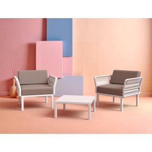 PORTOFINO LOUNGE ARMCHAIR Z PODUSZKAMI white Siesta