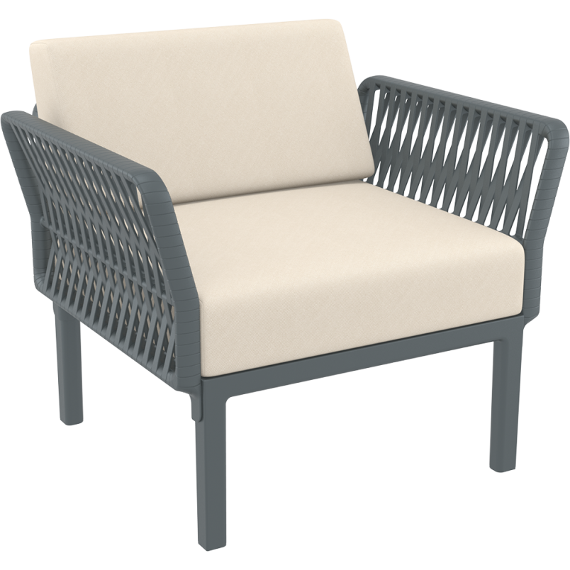 PORTOFINO LOUNGE ARMCHAIR Z PODUSZKAMI dark grey Siesta