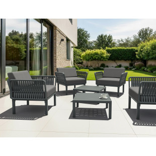 PORTOFINO LOUNGE ARMCHAIR Z PODUSZKAMI dark grey Siesta