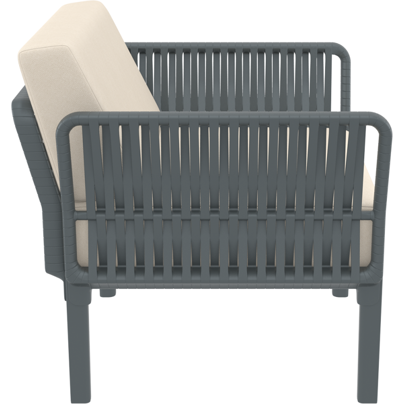 PORTOFINO LOUNGE ARMCHAIR Z PODUSZKAMI dark grey Siesta