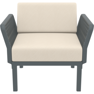 PORTOFINO LOUNGE ARMCHAIR Z PODUSZKAMI dark grey Siesta