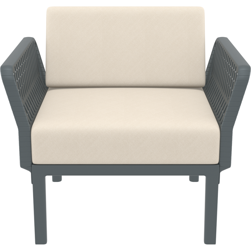 PORTOFINO LOUNGE ARMCHAIR Z PODUSZKAMI dark grey Siesta