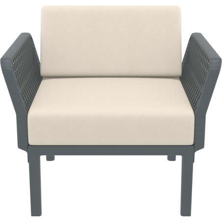 PORTOFINO LOUNGE ARMCHAIR Z PODUSZKAMI dark grey Siesta